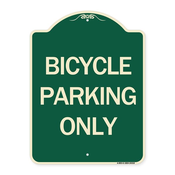 Signmission Bicycle Parking Only Heavy-Gauge Aluminum Architectural Sign, 24" x 18", G-1824-24318 A-DES-G-1824-24318 - main
